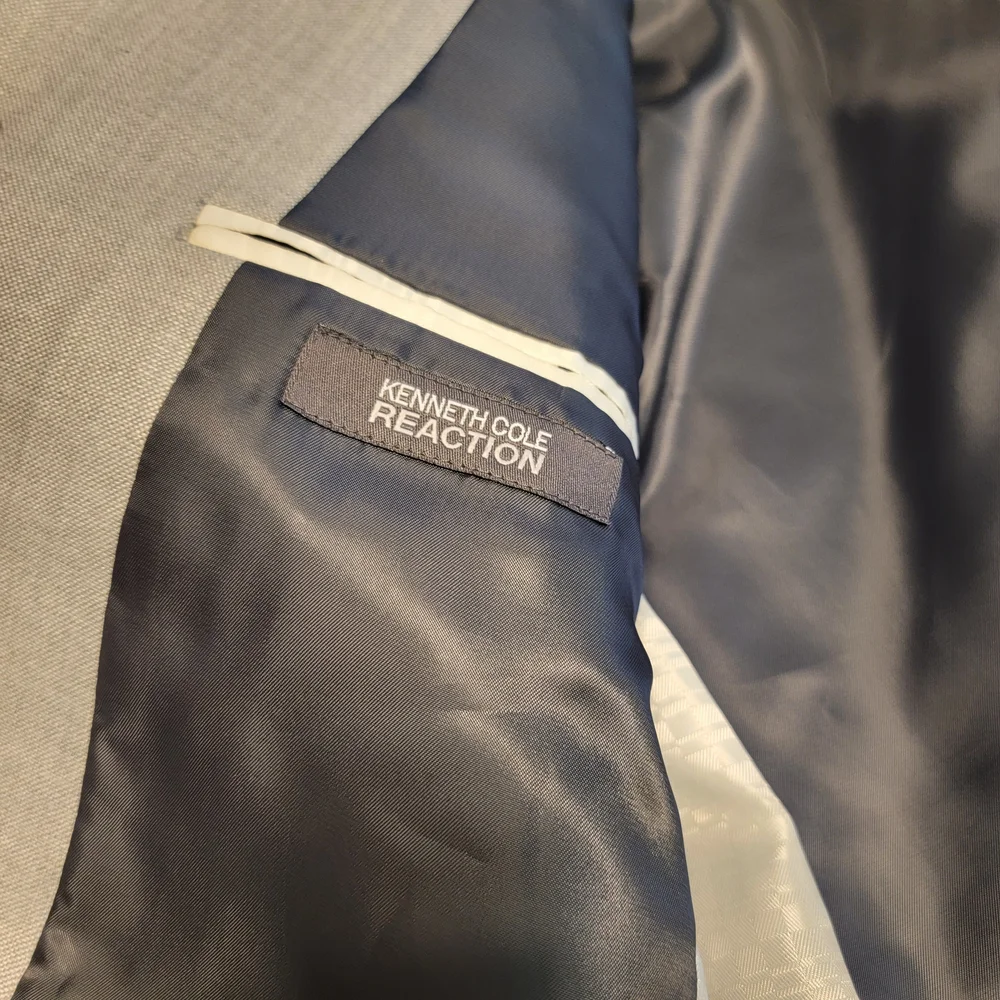 Kenneth Cole Reaction Ready‎ Flex Light Gray Blazer Jacket 38S